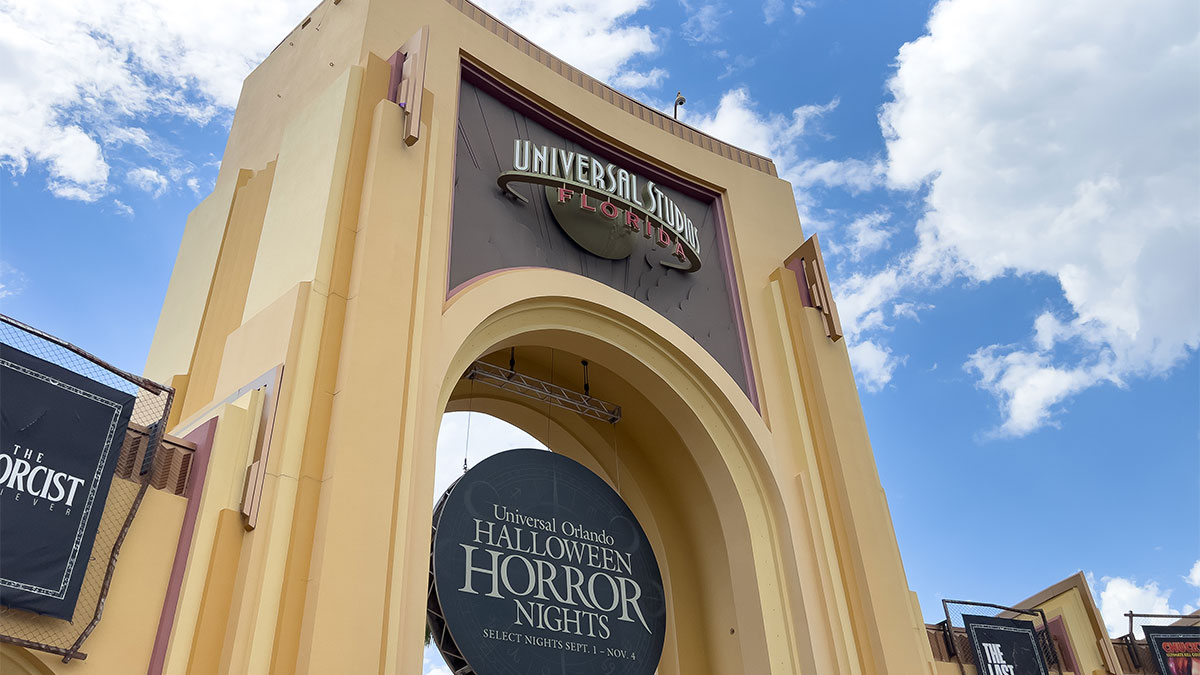 Front Entrance to Universal Studios Orlando during Halloween Horror Nights